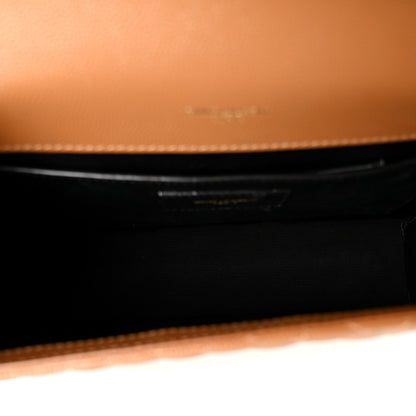 Saint Laurent Grain De Poudre Textured Mixed Matelasse Medium Triquilt Monogram Satchel Dark Natural 5 of 10