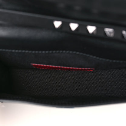 Valentino Garavani Vitello Monochrome Mini Rockstud Flap Wallet on Strap Black 5 of 8