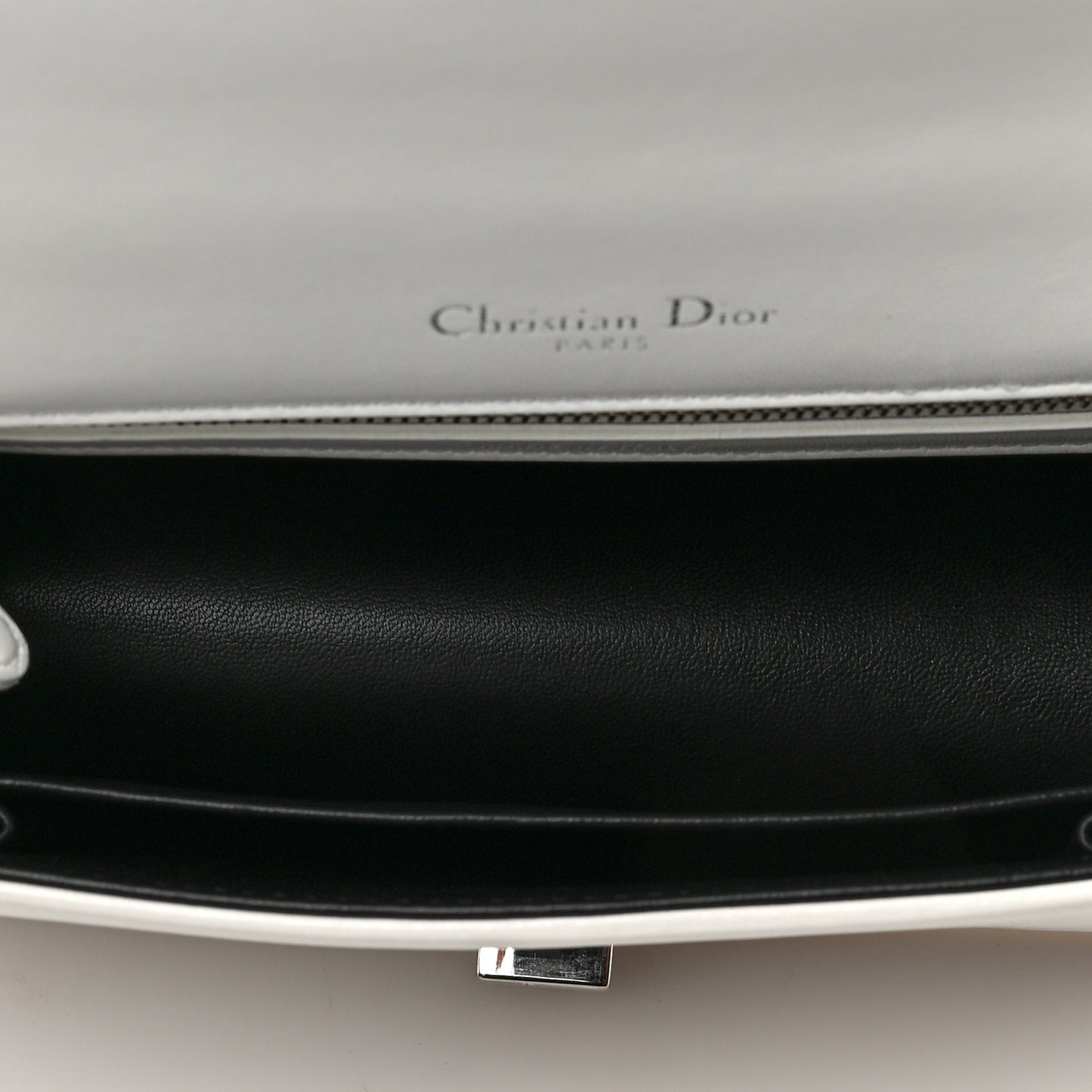 Lambskin Crystal Studded Small Diorama Flap Bag Off White