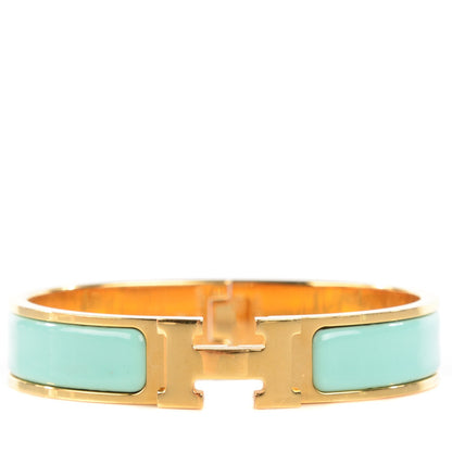 Hermes Enamel Narrow Clic Clac H Bracelet PM Lagoon 1 of 5