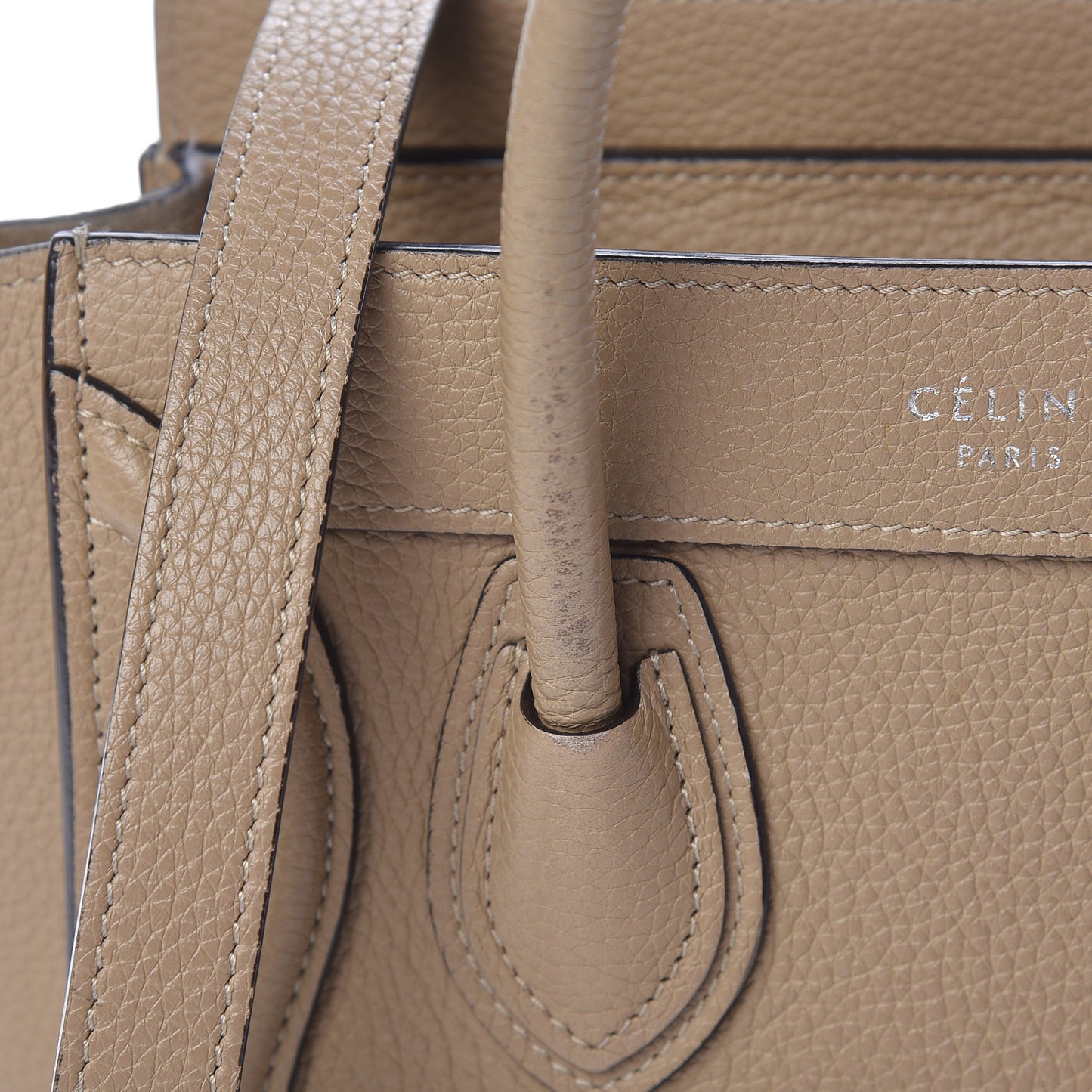 Drummed Calfskin Nano Luggage Dune