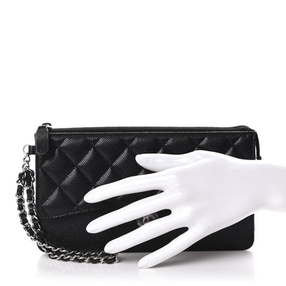 Chanel Caviar Quilted Classic Pouch With Handle Black 2 of 8