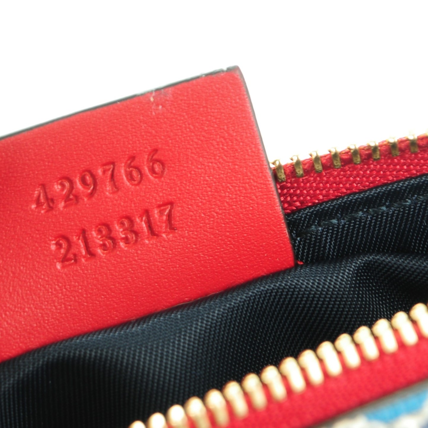 GG Supreme Monogram Blooms Mini Chain Bag Beige Blue Navy Hibiscus Red