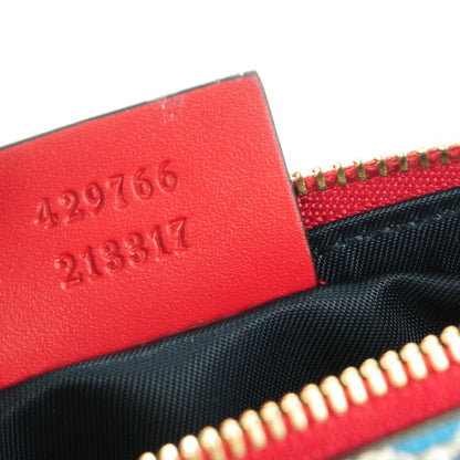 Gucci GG Supreme Monogram Blooms Mini Chain Bag Beige Blue Navy Hibiscus Red 7 of 7