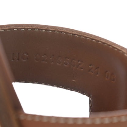 Hermes Box Calfskin Oran Sandals 38 Gold 7 of 7