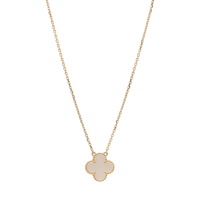 Van Cleef & Arpels 18K Yellow Gold Mother of Pearl Vintage Alhambra Pendant Necklace 1 of 7