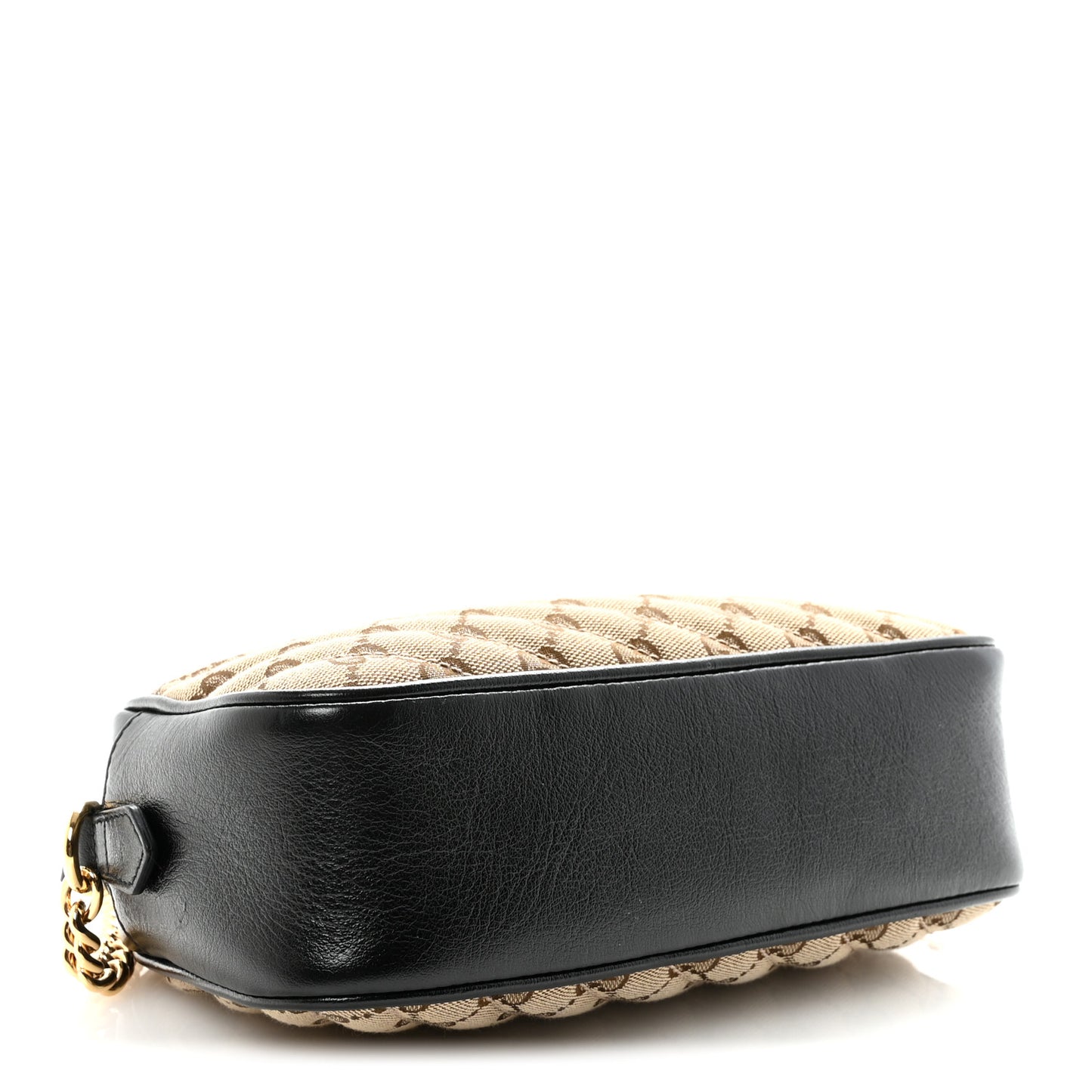Monogram Matelasse Diagonal Small GG Marmont Chain Shoulder Bag Beige Black