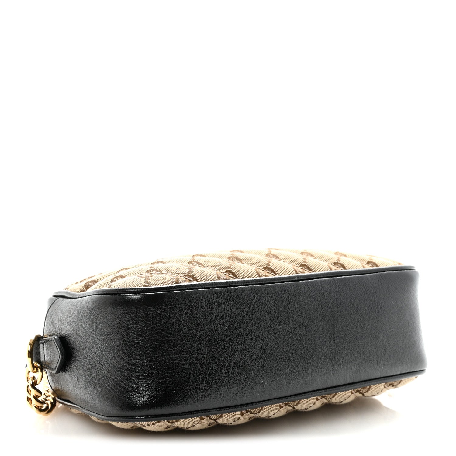 Gucci Monogram Matelasse Diagonal Small GG Marmont Chain Shoulder Bag Beige Black 4 of 10