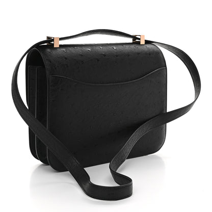 Hermes Ostrich Constance 24 Black 3 of 9