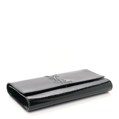 Saint Laurent Textured Patent Monogram Large Belle De Jour Clutch Black 4 of 8