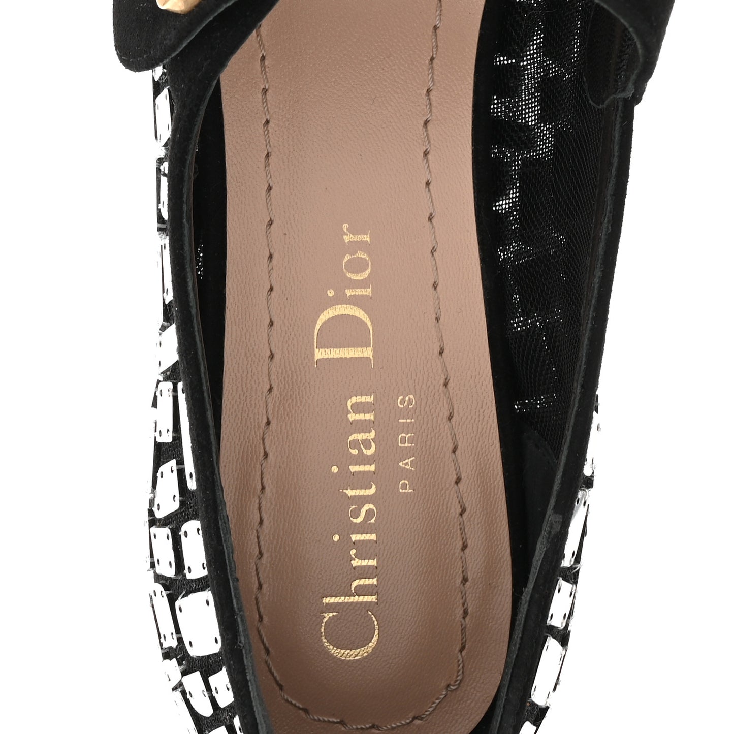 Mesh Embroidered Mirror Baby-D Ballet Pumps 36 Black