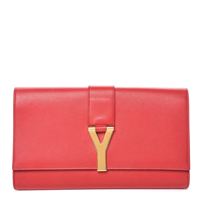 Saint Laurent Calfskin Classic Y Ligne Clutch Red 1 of 17