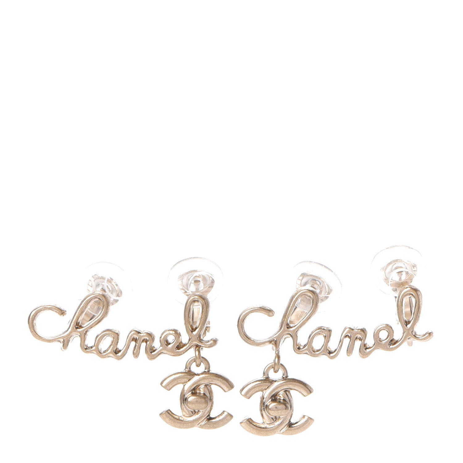 Chanel Metal Logo CC Turnlock Clip On Earrings Gold 1 of 5
