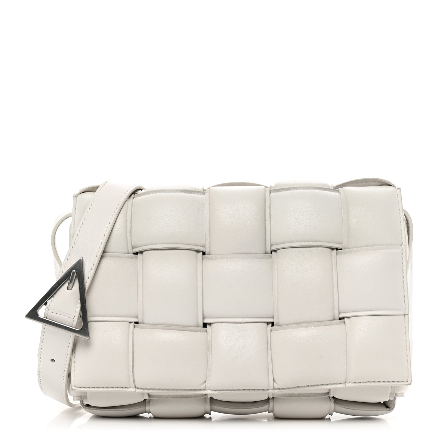 Nappa Maxi Intreccio Padded Cassette Crossbody Bag Chalk