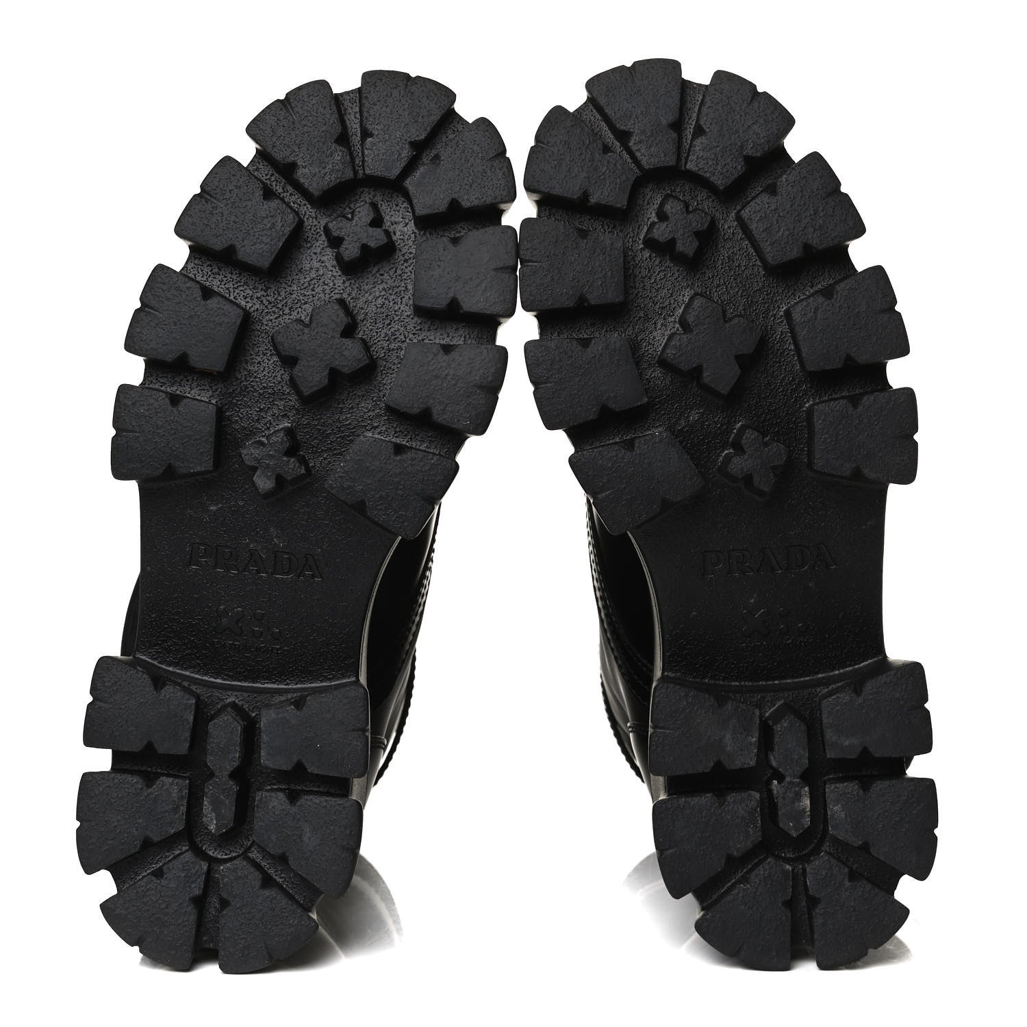 Prada Spazzolato Rois Nylon Metal Triangle Logo Monolith Pouch Pocket 55mm Boots 38 Black 7 of 14