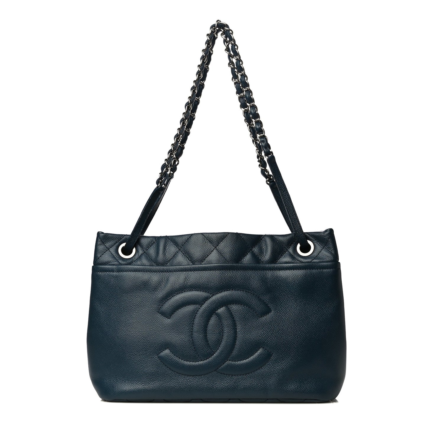 Caviar Timeless CC Soft Tote Navy Blue