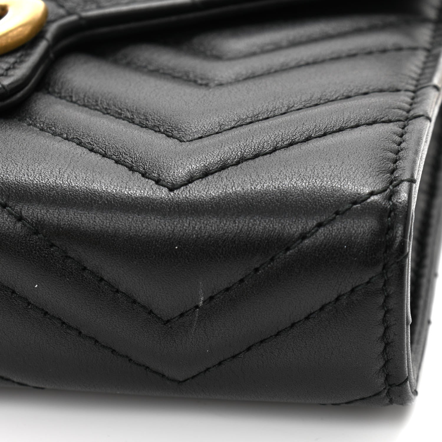 Gucci Calfskin Matelasse GG Marmont Chain Wallet Black 11 of 14