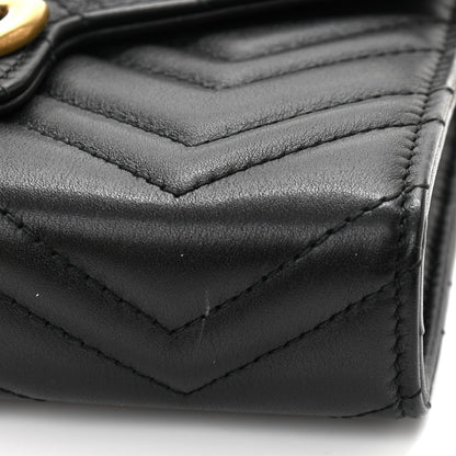 Gucci Calfskin Matelasse GG Marmont Chain Wallet Black 11 of 14