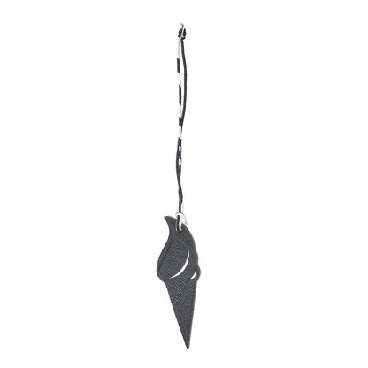 Hermes Epsom Togo Petit H Ice Cream Bag Charm Black Gris Mouette 1 of 4