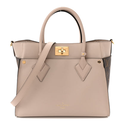 Louis Vuitton Calfskin Monogram On My Side MM Greige 1 of 10