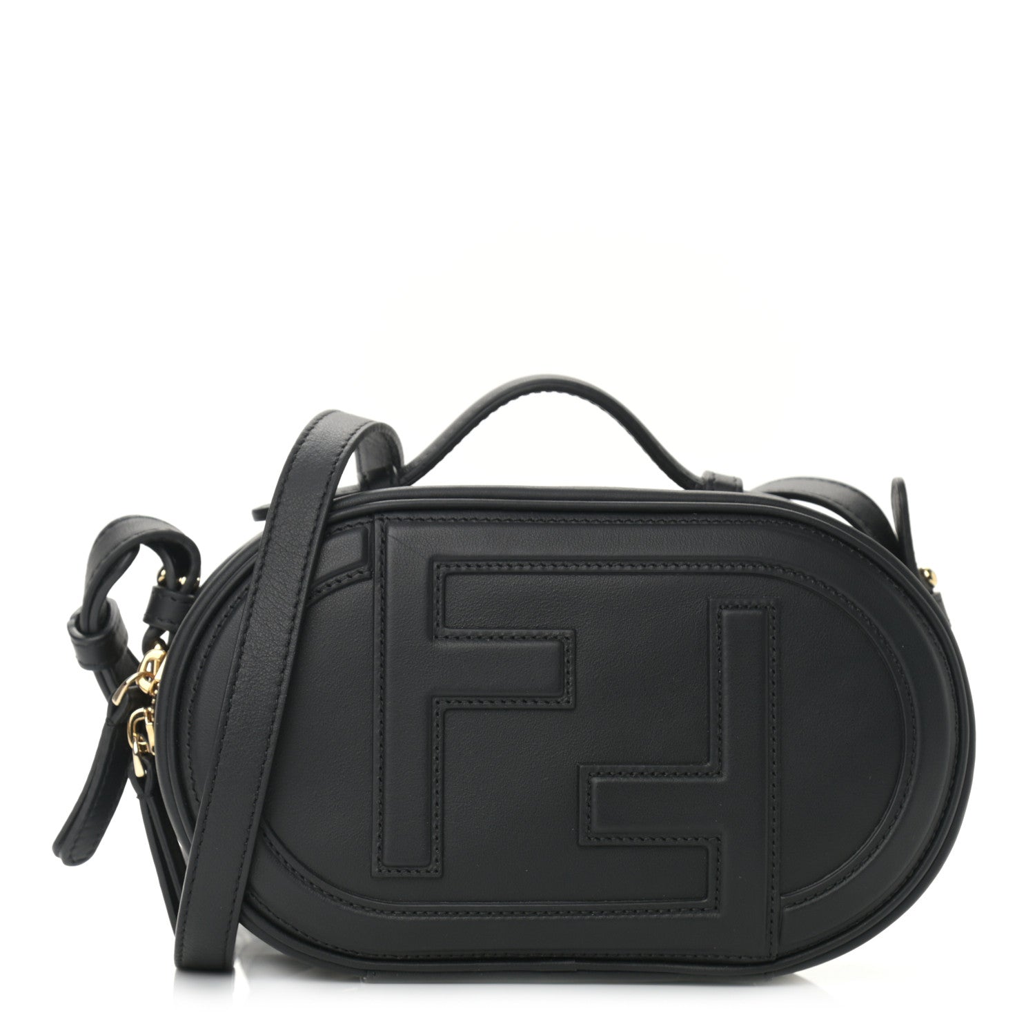 Fendi Vitello Grace Matte Mini O'Lock Camera Case Black 1 of 10