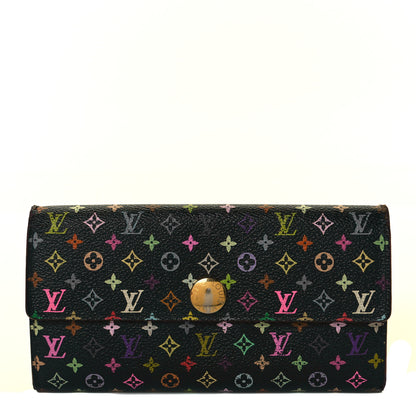 Louis Vuitton Monogram Multicolor Sarah Wallet Black 1 of 9