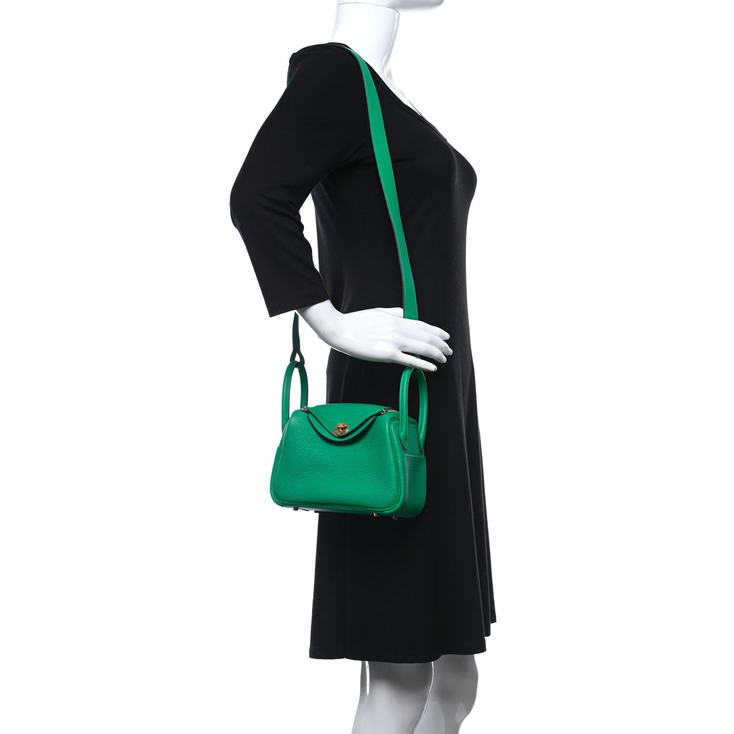 Hermes Taurillon Clemence Mini Lindy 20 Menthe 2 of 8