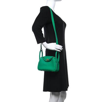 Hermes Taurillon Clemence Mini Lindy 20 Menthe 2 of 8