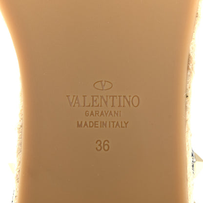Valentino Garavani Grained Calfskin Rockstud Ankle Strap Espadrille Flat Sandals 36 Baltique 11 of 18