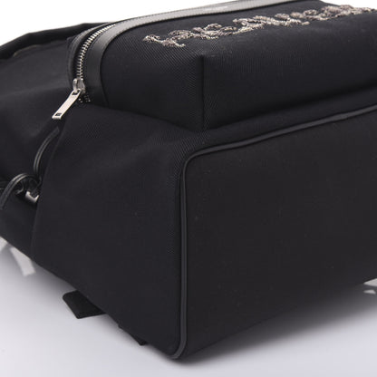 Saint Laurent Canvas Signature Heaven Embroidered City Backpack Black 5 of 10