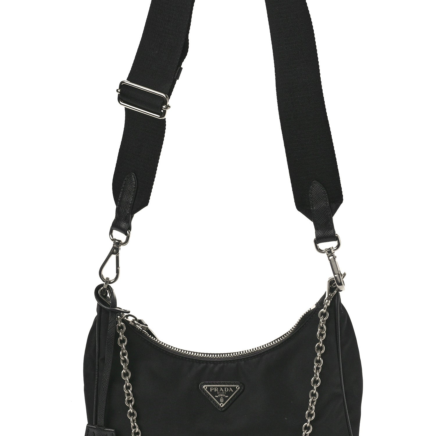 Prada Nylon Re-Edition 2005 Shoulder Bag Black 7 of 11