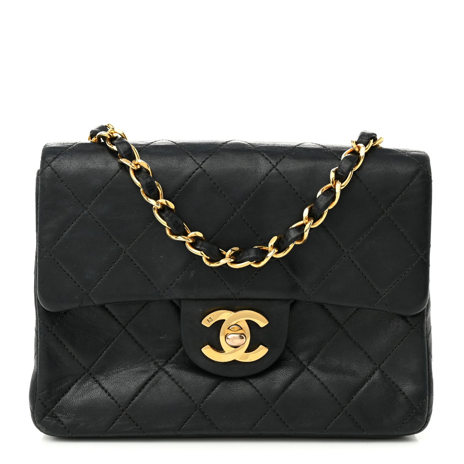 Chanel Lambskin Quilted Mini Square Flap Black 1 of 12