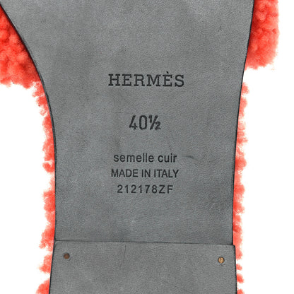 Hermes Woolskin Oran Sandals 40.5 Orange 7 of 8