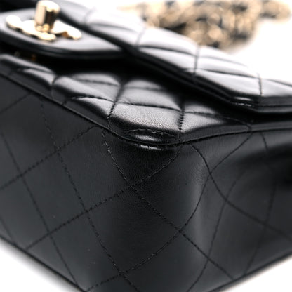 Chanel Lambskin Quilted Mini Rectangular Flap Black 9 of 13