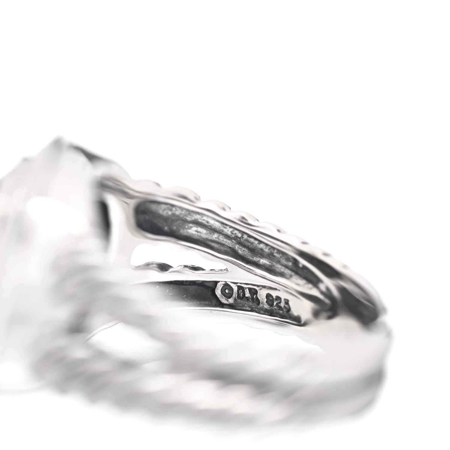 David Yurman Sterling Silver Diamond Black Onyx 11mm Albion Ring 54 7 5 of 5