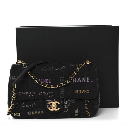 Chanel Denim Quilted Denim Mood Large Flap Black Multicolor 11 of 11
