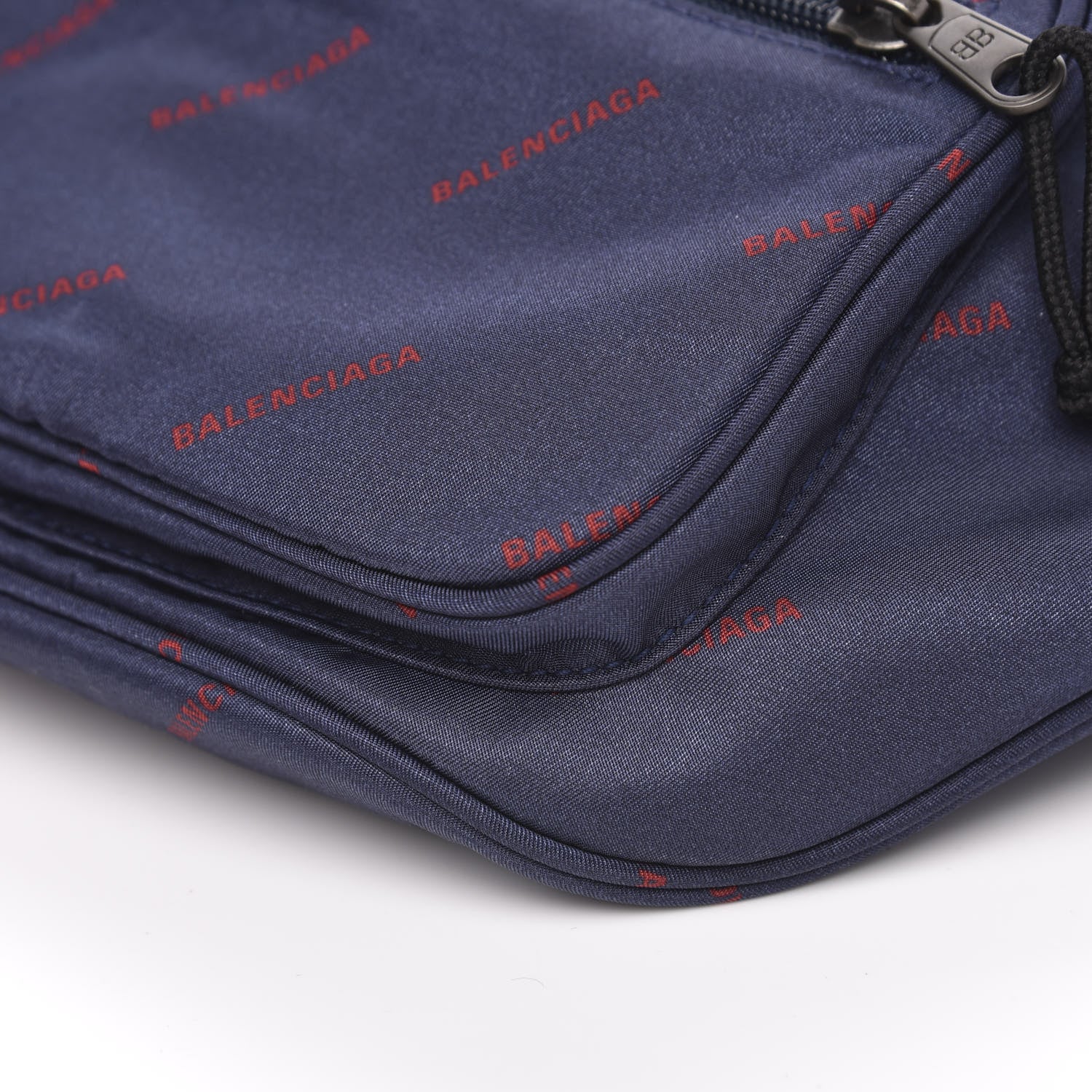 Balenciaga Twill Nylon Allover Logo Explorer Beltpack Bleu Canopee Rouge 9 of 9