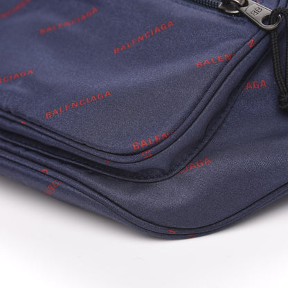 Balenciaga Twill Nylon Allover Logo Explorer Beltpack Bleu Canopee Rouge 9 of 9