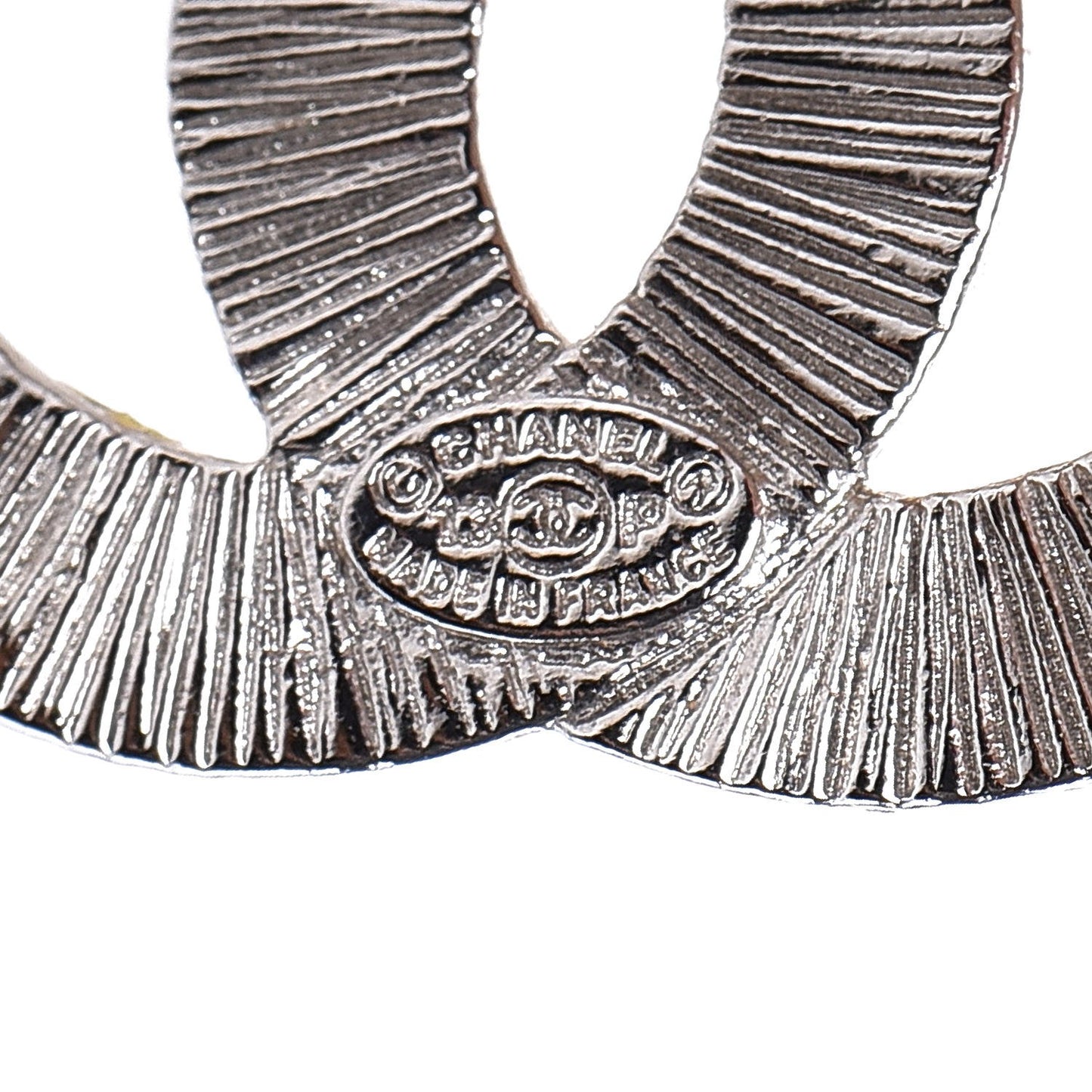 Baguette Crystal CC Dangle Earrings Silver