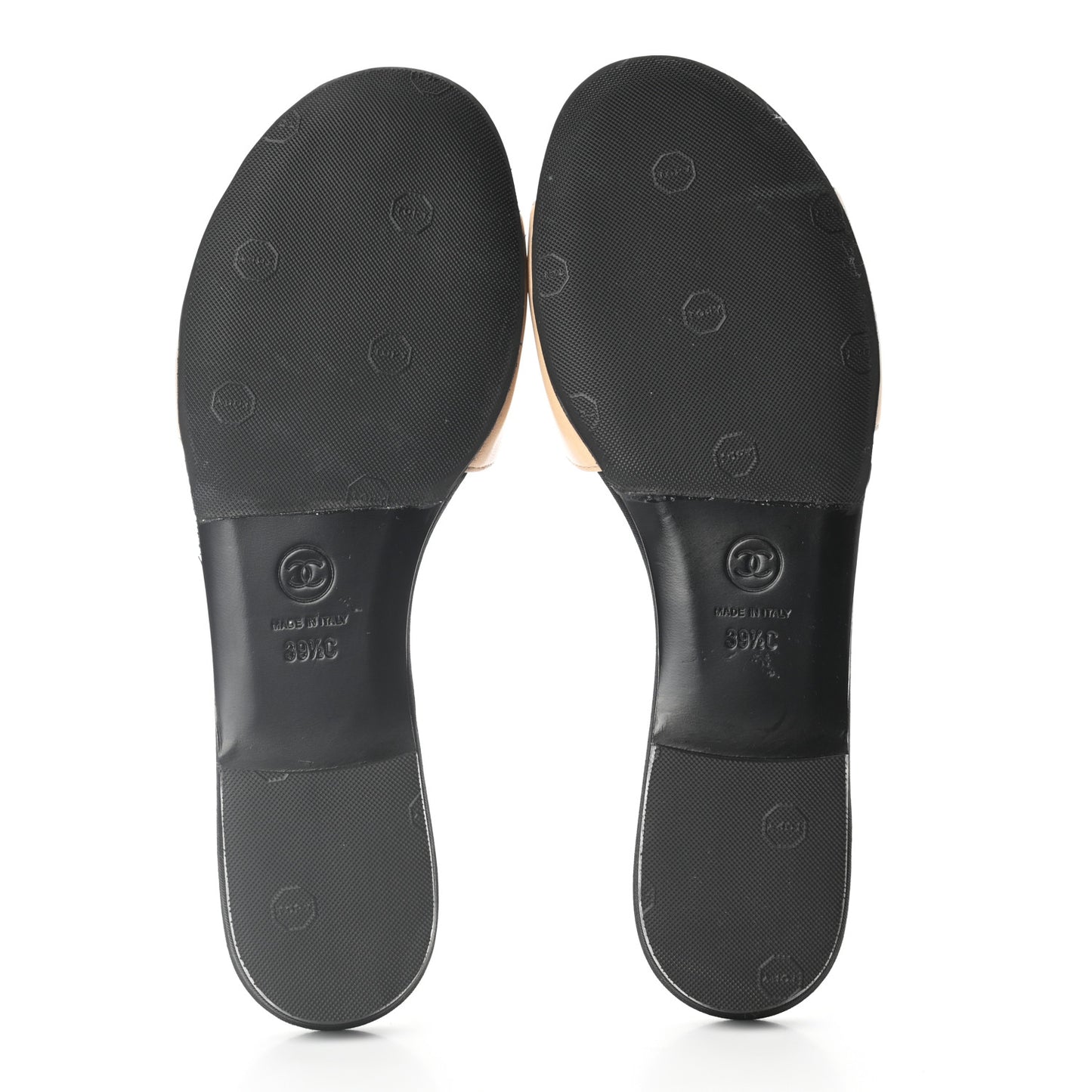 Lambskin Camellia Sandal Mule 39.5 Beige Black