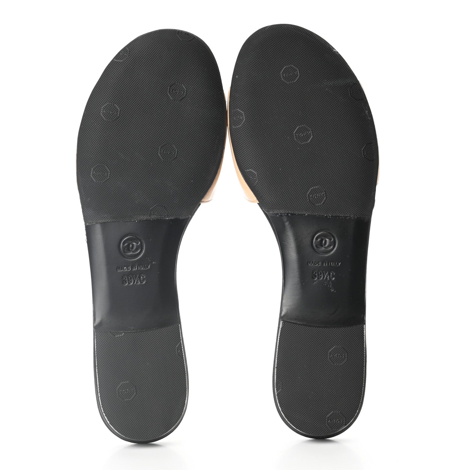 Chanel Lambskin Camellia Sandal Mule 39.5 Beige Black 14 of 16
