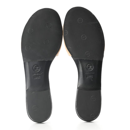 Chanel Lambskin Camellia Sandal Mule 39.5 Beige Black 14 of 16