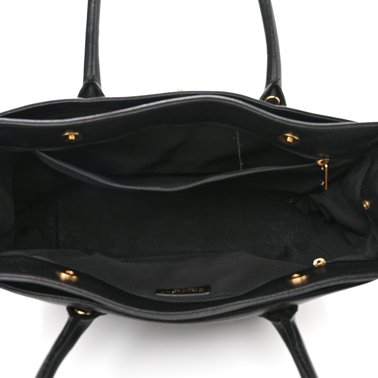 Calfskin Cerf Executive Shopper Tote Black