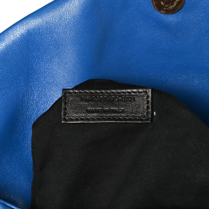 Saint Laurent Lambskin Quilted Medium Loulou Puffer Monogram Chain Satchel Majorele Blue 8 of 14