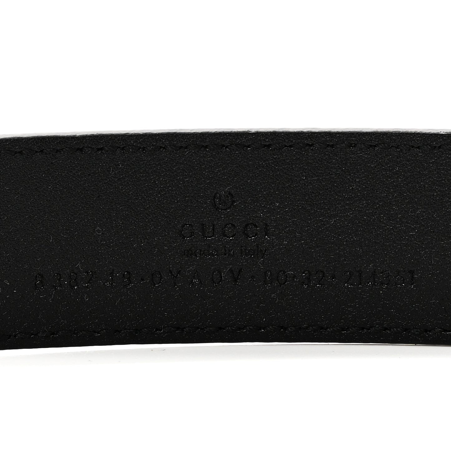 Plutone Calfskin Plaque GG 30mm Belt 80 32 Black