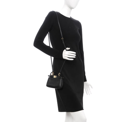 Fendi Nappa Micro Peekaboo Iconic Satchel Black 2 of 8