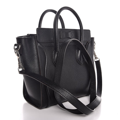 Celine Drummed Calfskin Nano Luggage Black 5 of 8