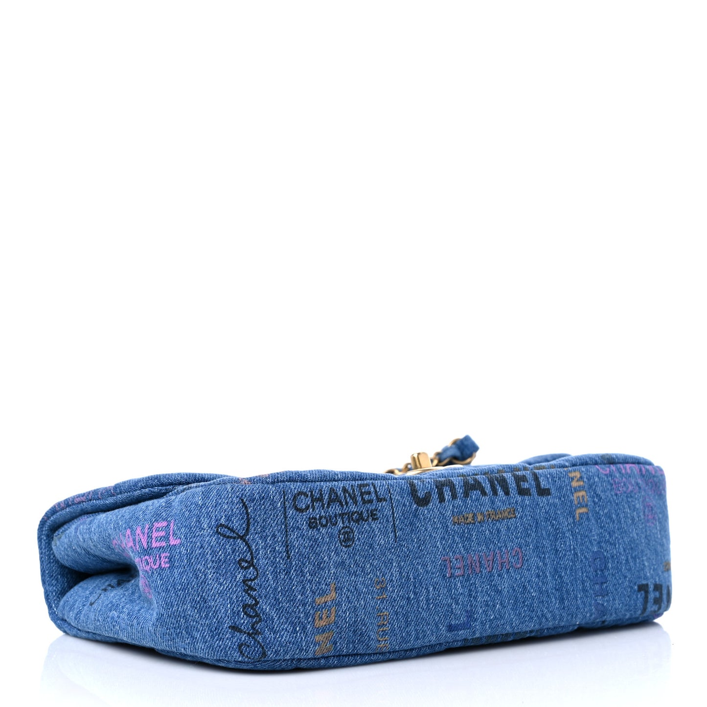 Denim Quilted Mini Denim Mood Rectangular Flap Blue Multicolor