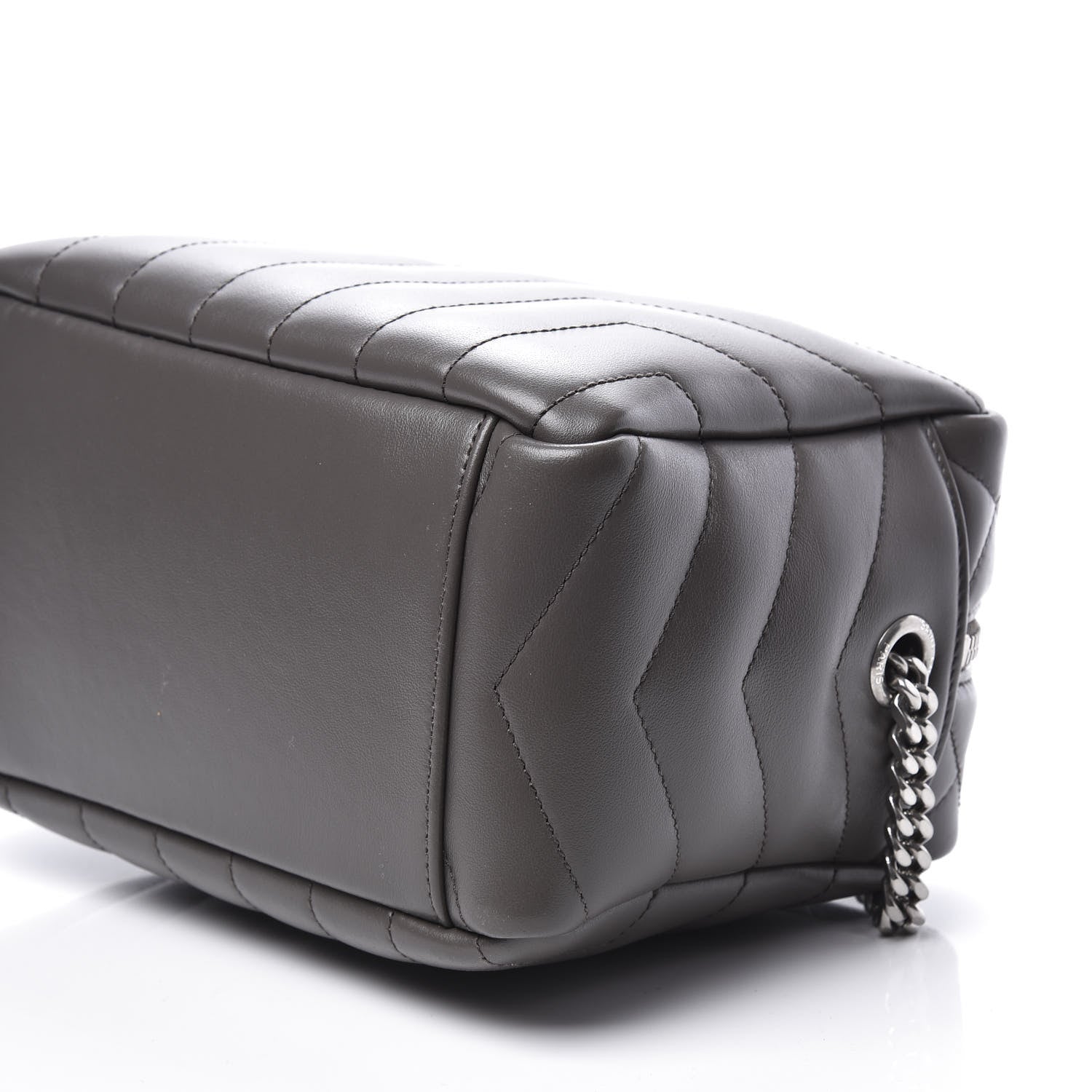 Saint Laurent Calfskin Y Quilted Monogram Small Loulou Bowling Bag Earth 6 of 8