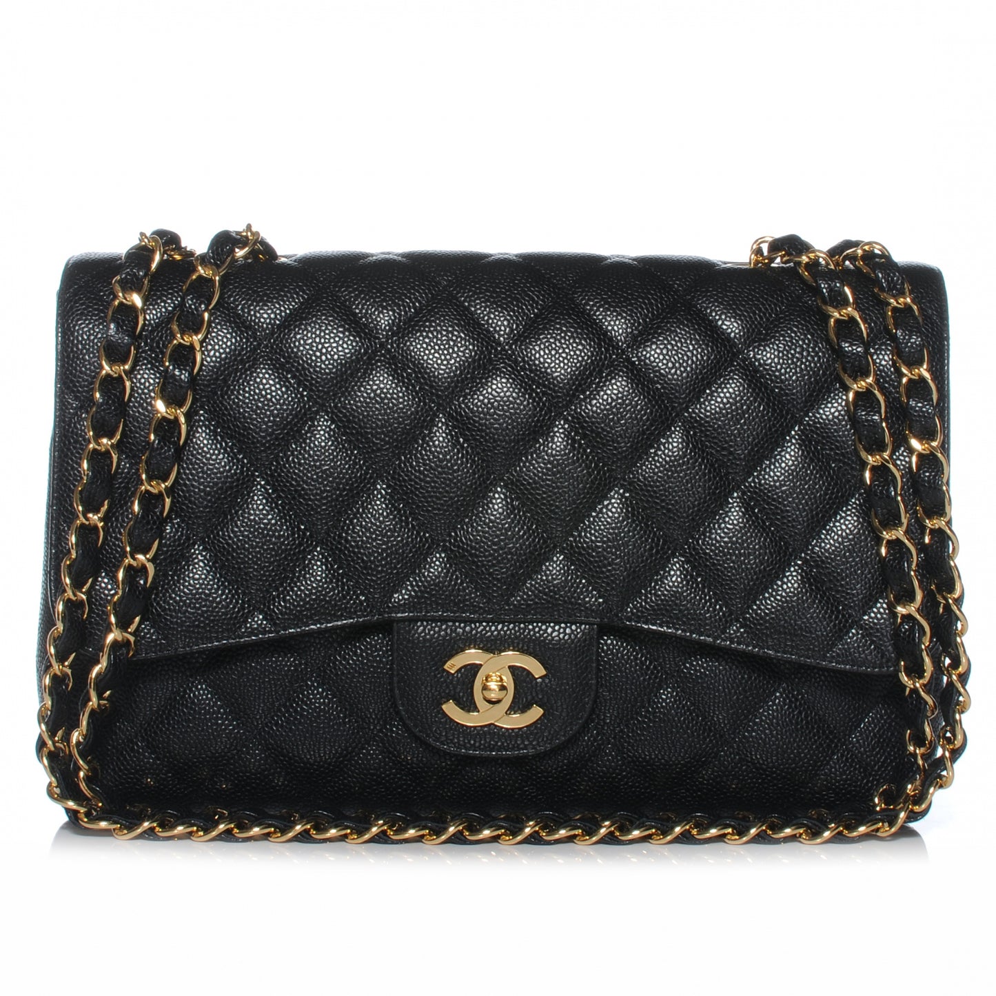 Caviar Jumbo Single Flap Black
